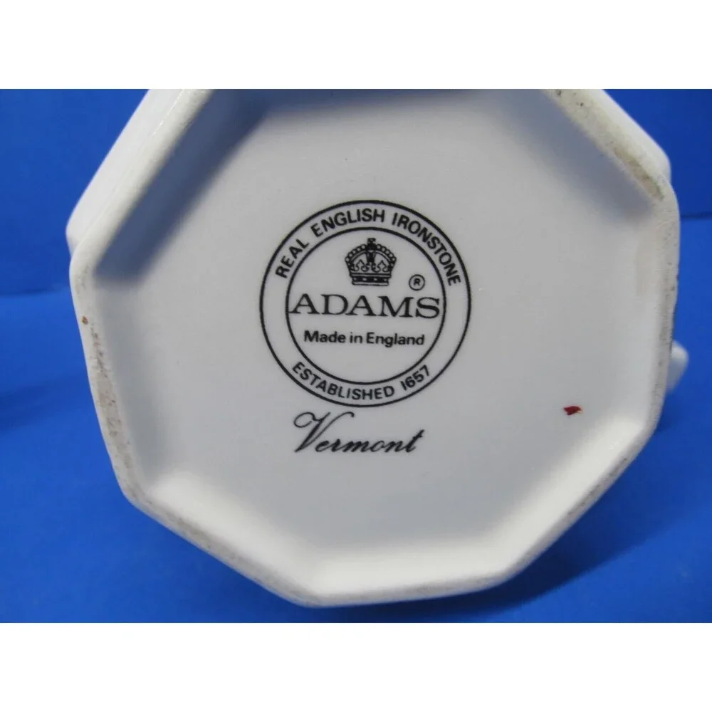 Adams Ironstone Vermont Covered Sugar Dish And Creamer Excellent Cond